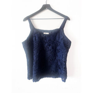 Amy Kuschel Lace Crop Top Women's Size 16, Navy